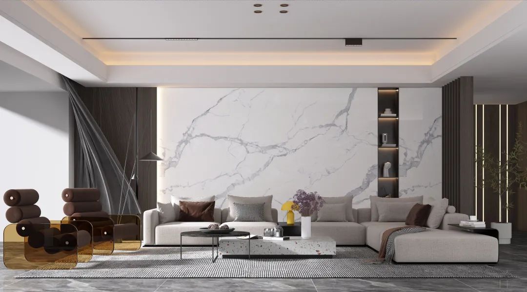 DESIGN| 百搭岩板，让你的客厅既时尚又大气